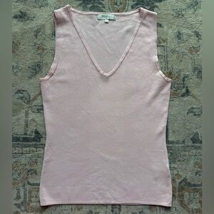 Pink Sleeveless V-Neck Top